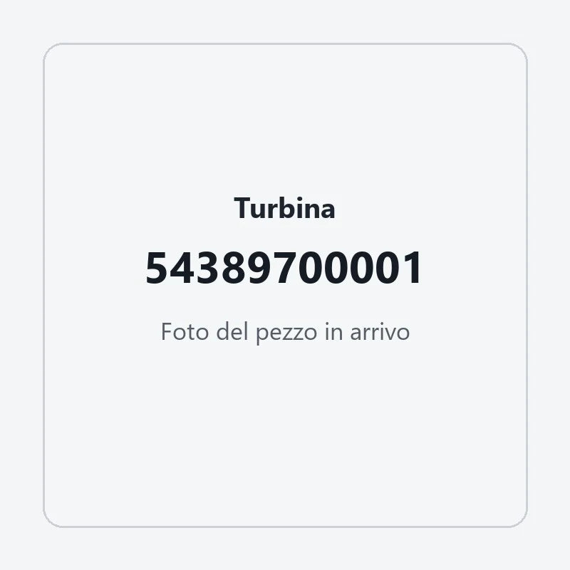 Turbina 54389700001: foto del pezzo in arrivo