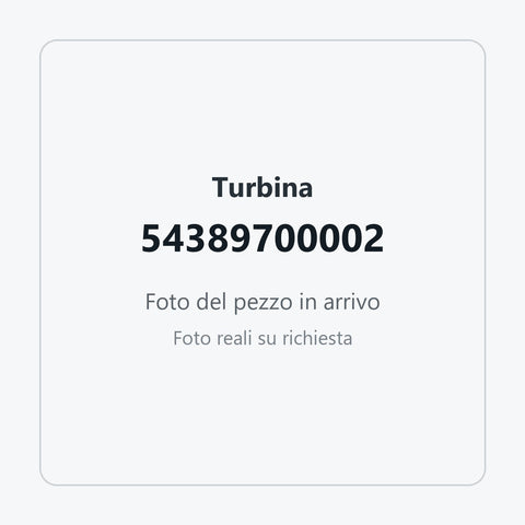 Turbina 54389700002: foto del pezzo in arrivo