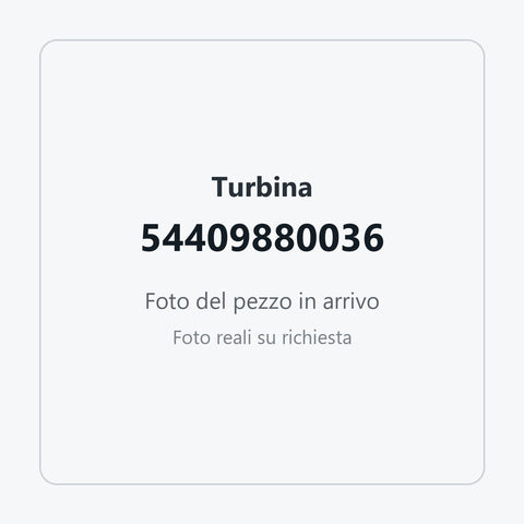 Turbina 54409880036: foto del pezzo in arrivo
